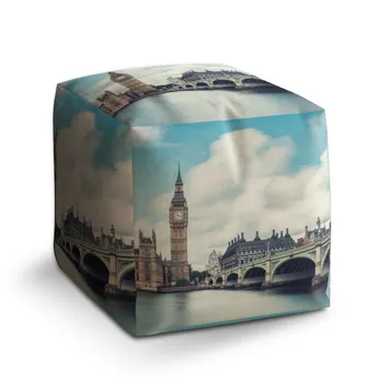 Sablio Taburet Cube Londýn Bridge - 40x40x40 cm