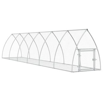 vidaXL Rabbit Hutch Silver 105x600x120 cm Galvanised Steel