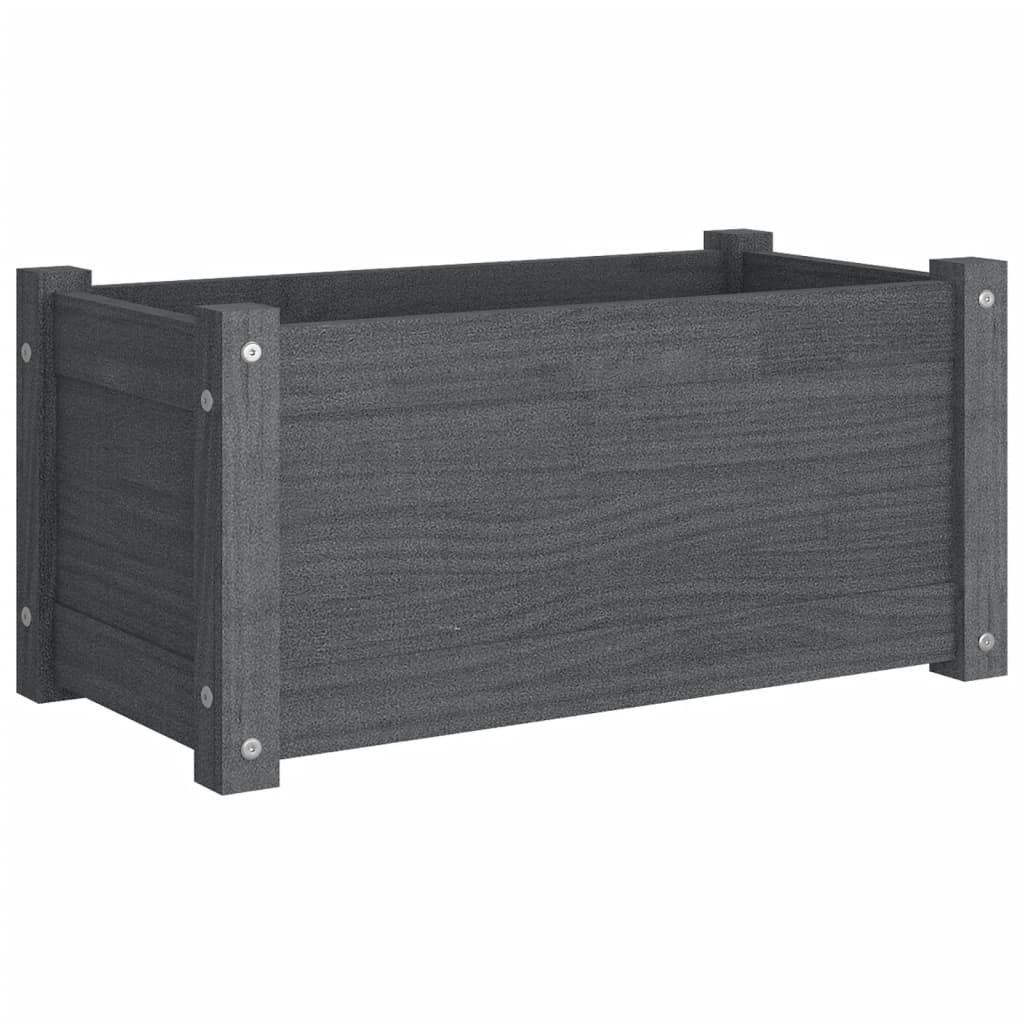 vidaXL Garden Planter Gray 23.6"x12.2"x12.2" Solid Wood Pine