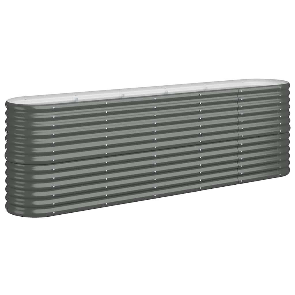 vidaXL Garden Raised Bed Galvanised Steel 224x40x68 cm Anthracite