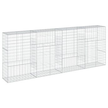 vidaXL Gabion Basket with Cover 400x50x150 cm Galvanised Iron
