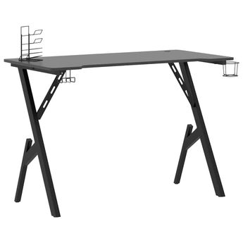 vidaXL Gaming Desk with Y Shape Legs Black 39.4"x23.6"x29.5"