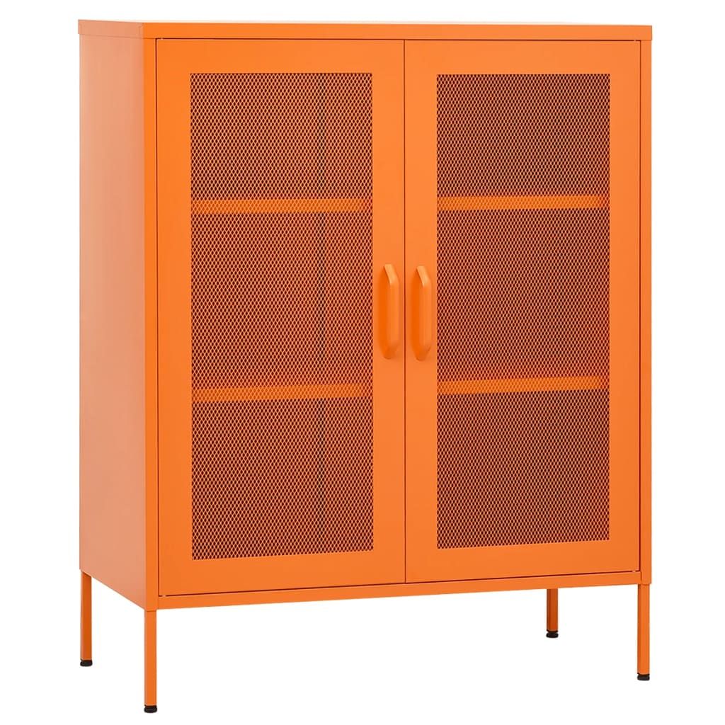 vidaXL Storage Cabinet Orange 31.5"x13.8"x40" Steel