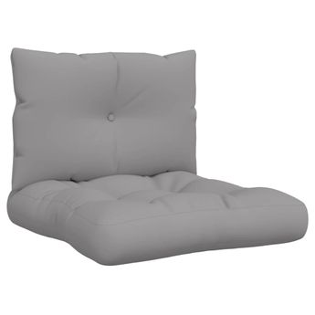 vidaXL Pallet Cushions 2 pcs Grey Fabric