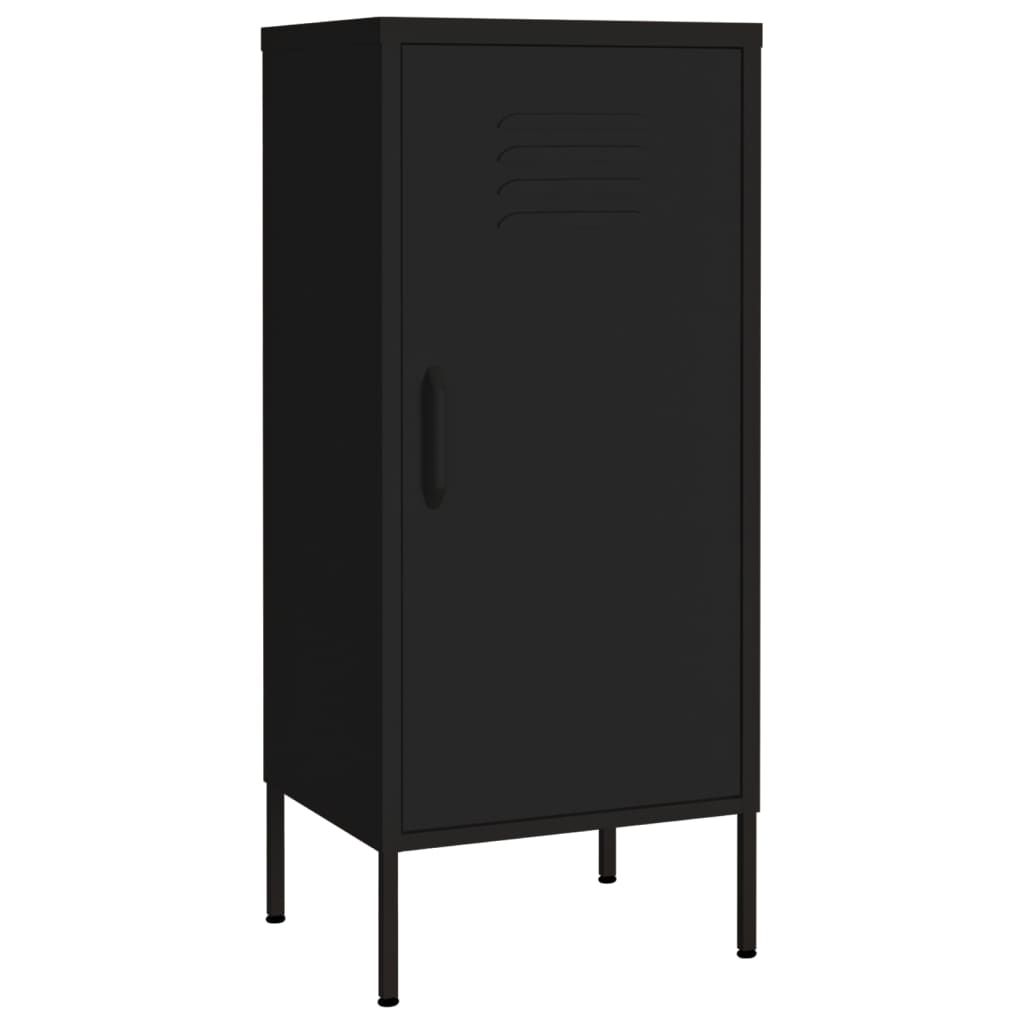 vidaXL Storage Cabinet Black 16.7"x13.8"x40" Steel
