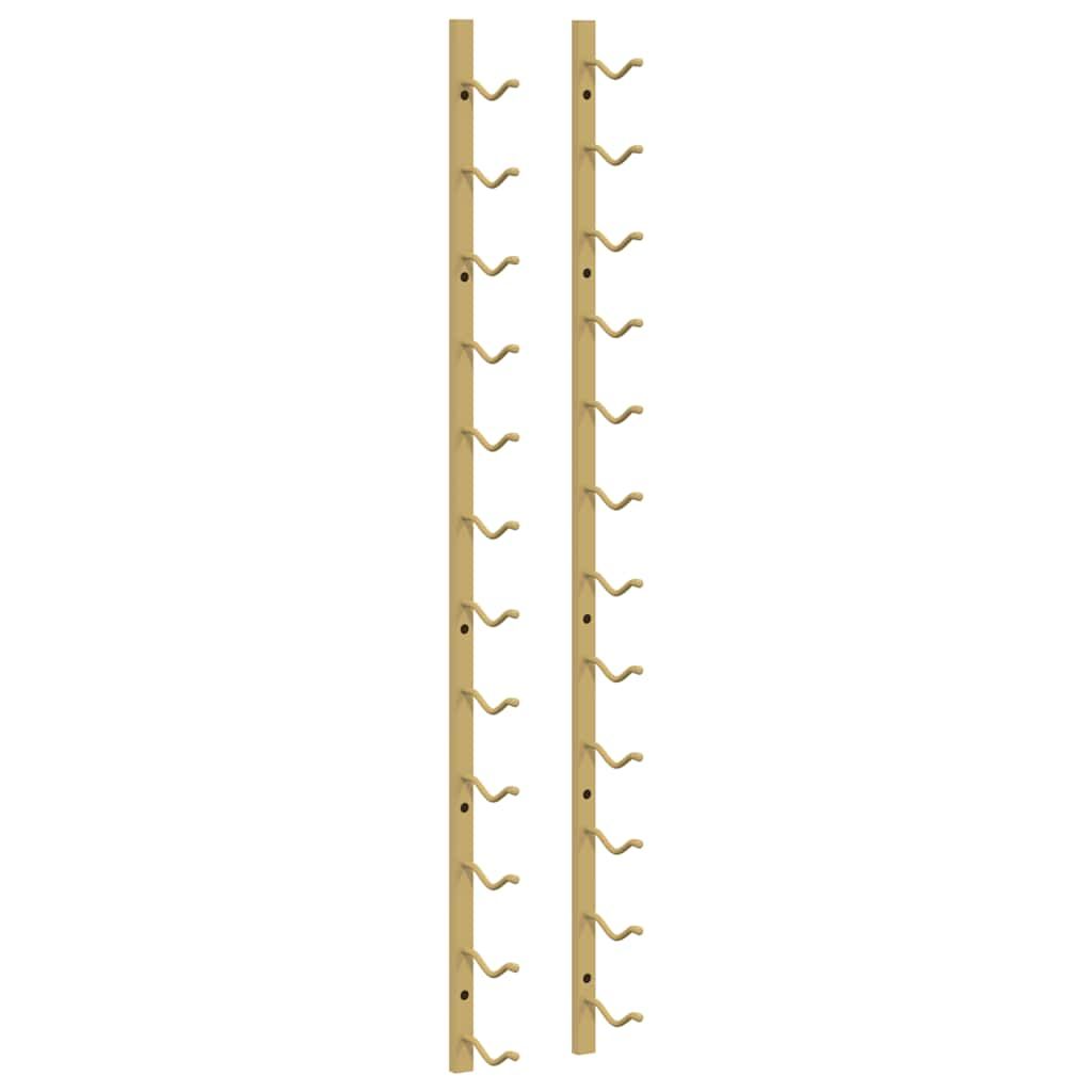 vidaXL Wall Mounted Wine Rack for 12 Bottles Gold Iron