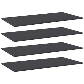 vidaXL Bookshelf Boards 4 pcs Grey 100x50x1.5 cm Engineered Wood