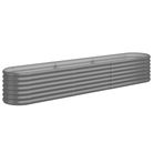 vidaXL Garden Raised Bed Galvanised Steel 224x40x36 cm Grey