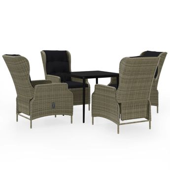 vidaXL 5 Piece Patio Dining Set Brown