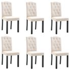 vidaXL Dining Chairs 6 pcs Cream Fabric