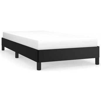 vidaXL Bed Frame without Mattress Black 39.4"x79.9" Twin XL Faux Leather