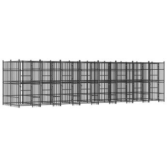 vidaXL Outdoor Dog Kennel Steel 158.8 ftÂ²