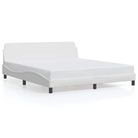 vidaXL Bed Frame "Dover" White 183x213 cm Faux Leather