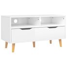vidaXL TV Stand High Gloss White 35.4"x15.7"x19.1" Engineered Wood