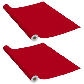 vidaXL Self-adhesive Furniture Films 2 pcs Red 500x90 cm PVC