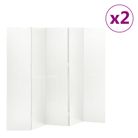 vidaXL 5-Panel Room Dividers 2 pcs White 200x180 cm Steel
