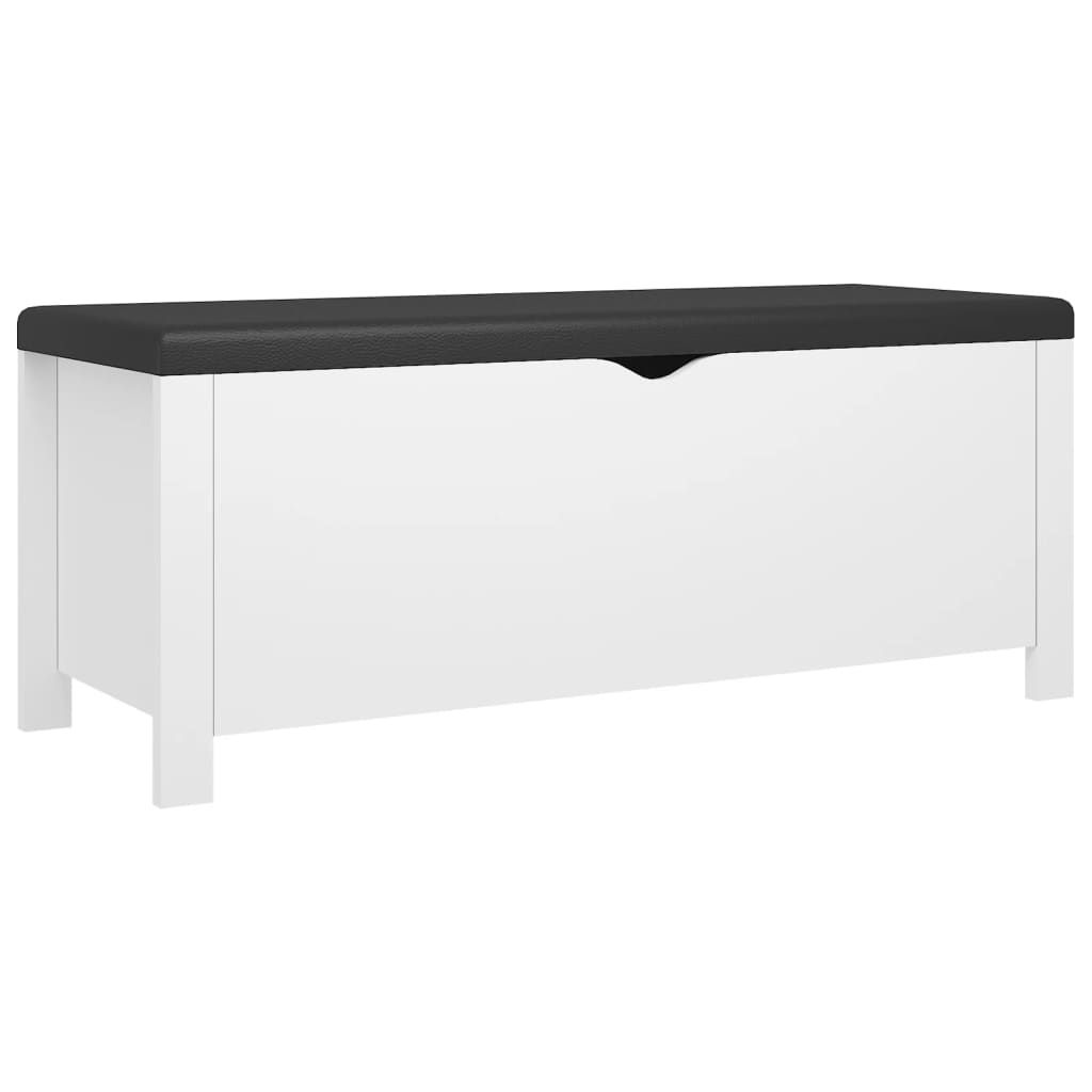 vidaXL Storage Box with Cushion White 41.3"x15.7"x17.7" Engineered Wood