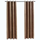 vidaXL Blackout Curtains with Rings 2 pcs Beige 54"x63" Velvet