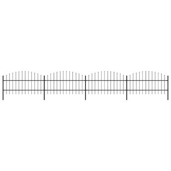 vidaXL Garden Fence with Spear Top Steel 714.5x100 cm Black