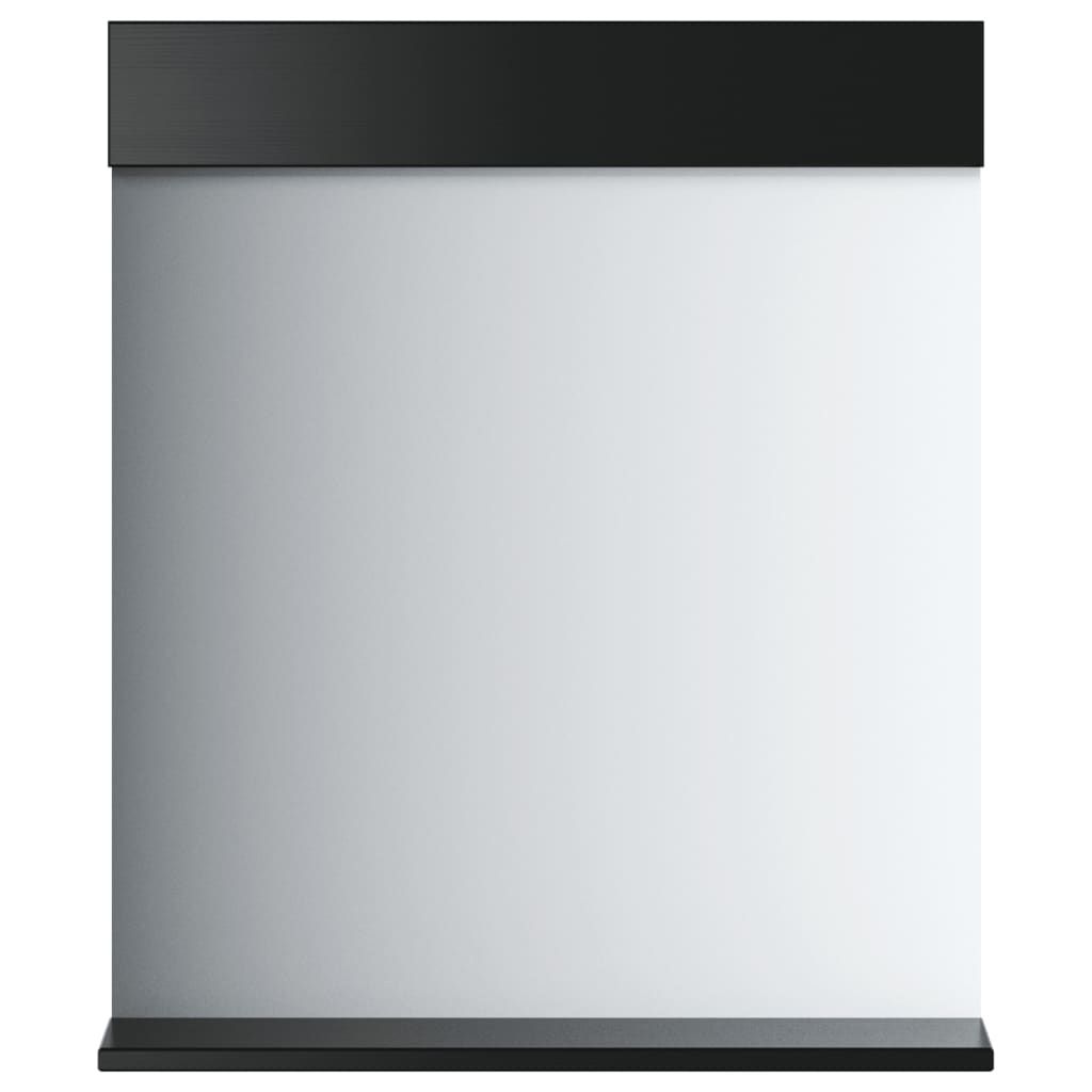 vidaXL Bathroom Mirror with Shelf BERG Black 60x12x70 cm Solid Wood