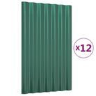 vidaXL Roof Panels 12 pcs Galvanized Steel Green 23.6"x14.2"