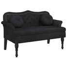 vidaXL Bench with Cushions Black 47.4x25.6x29.5" Velvet