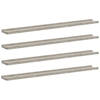 vidaXL Wall Shelves 4 pcs Concrete Gray 39.4"x3.5"x1.2"