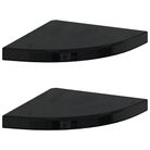 vidaXL Floating Corner Shelves 2 pcs High Gloss Black 13.8"x13.8"x1.5" MDF