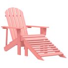 vidaXL Patio Adirondack Chair with Ottoman Solid Fir Wood Pink
