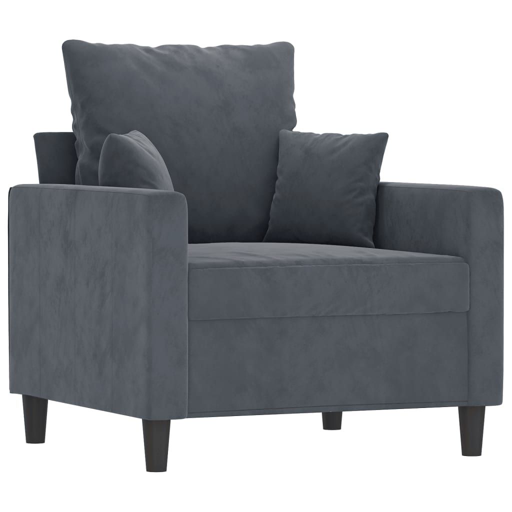 vidaXL Sofa Chair Dark Grey 60 cm Velvet