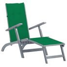 vidaXL Outdoor Deck Chair with Footrest and Cushion Solid Acacia Wood