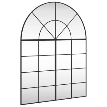 vidaXL Wall Mirror Black 39.4"x51.2" Arch Iron