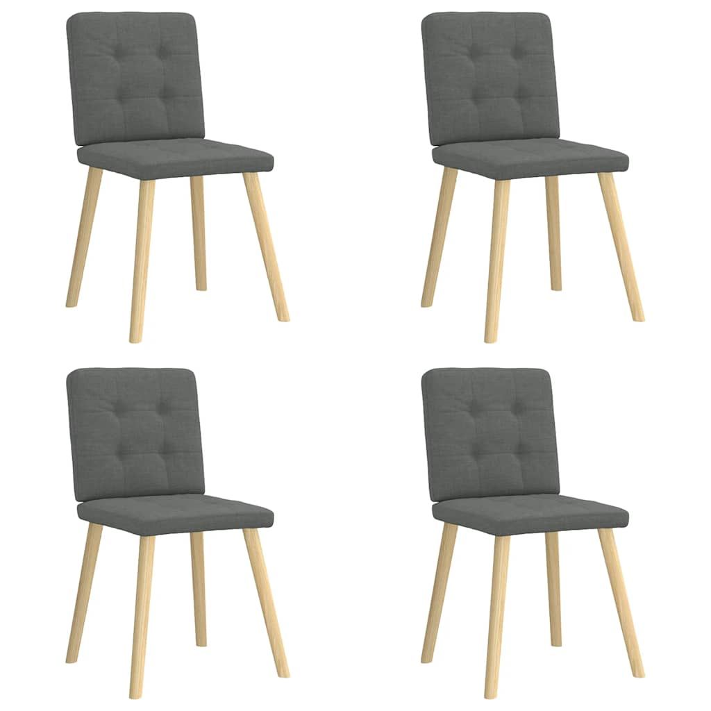 vidaXL Dining Chairs 4 pcs Dark Gray Fabric
