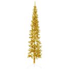 vidaXL Slim Artificial Half Christmas Tree with Stand Gold 6 ft