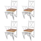 vidaXL Dining Chairs 4 pcs White Pinewood