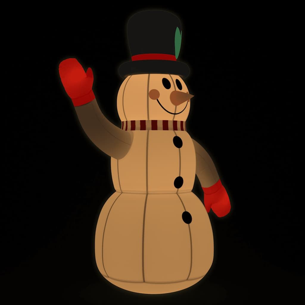 vidaXL Inflatable Snowman with LEDs 8 ft