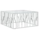 vidaXL Coffee Table 39.4"x39.4"x19.7" Stainless Steel and Glass