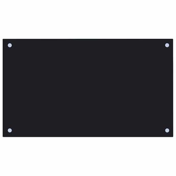 vidaXL Kitchen Backsplash Black 27.6"x15.7" Tempered Glass
