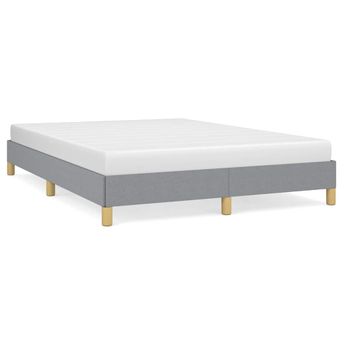 vidaXL Bed Frame without Mattress Light Gray 59.8"x79.9" Queen Fabric