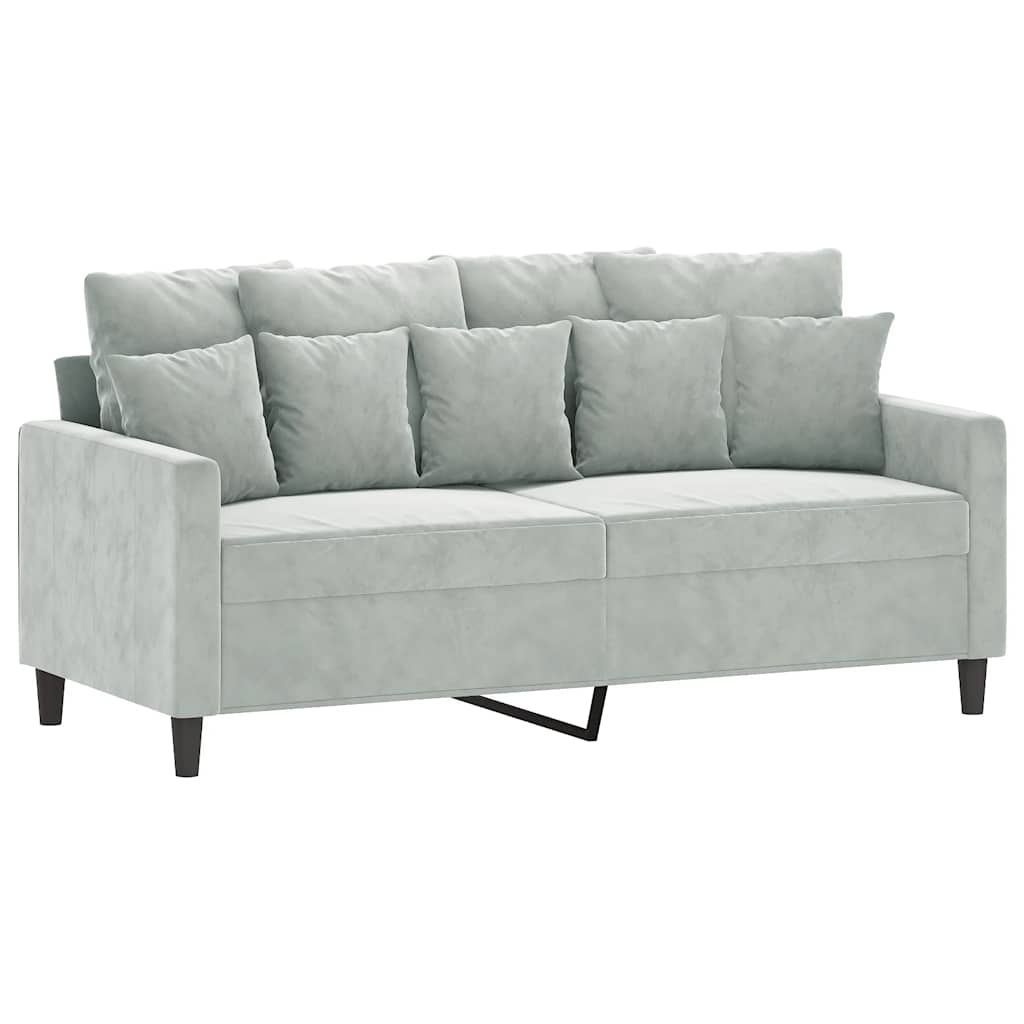 vidaXL 2-Seater Sofa Light Gray 55.1" Velvet