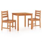 vidaXL 3 Piece Patio Dining Set Solid Wood Teak