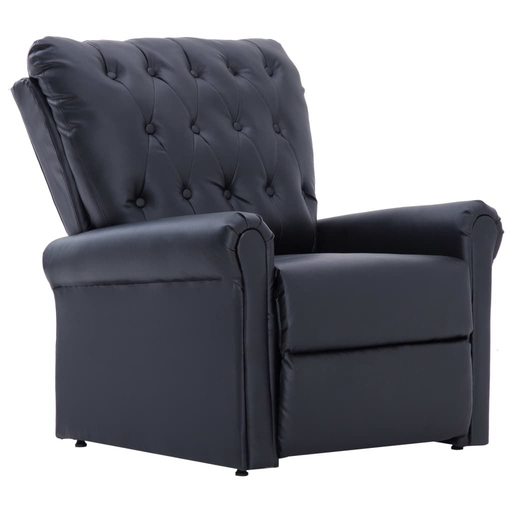 vidaXL Reclining Chair Black Faux Leather
