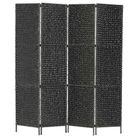 vidaXL 4-Panel Room Divider Black 60.6"x63"  Water Hyacinth