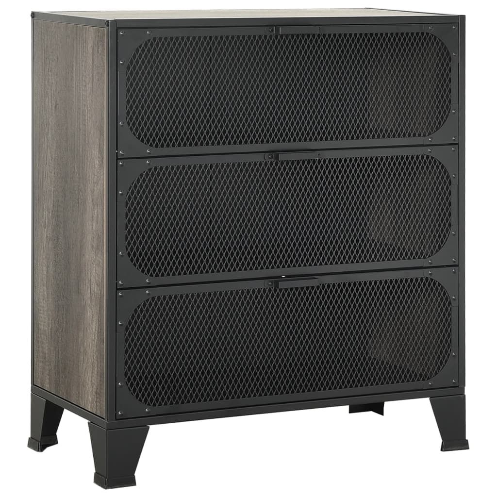 vidaXL Storage Cabinet Grey 72x36x82 cm Metal and MDF