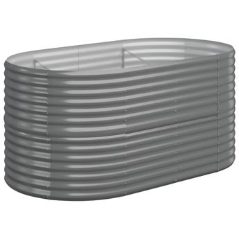vidaXL Garden Raised Bed Galvanized Steel 59.8"x31.5"x26.8" Gray