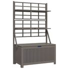 vidaXL Storage Box with Trellis Gray 39"x19.7"x63" Solid Wood Acacia