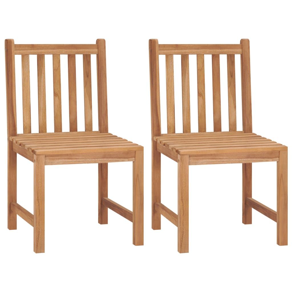 vidaXL Patio Chairs 2 pcs Solid Teak Wood