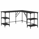 vidaXL Desk Black 54.7"x54.7"x29.5" Engineered Wood