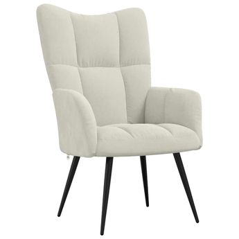 vidaXL Relaxing Chair Cream White Velvet