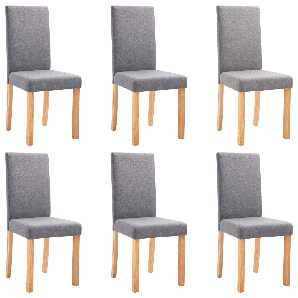 vidaXL Dining Chairs 6 pcs Light Gray Fabric